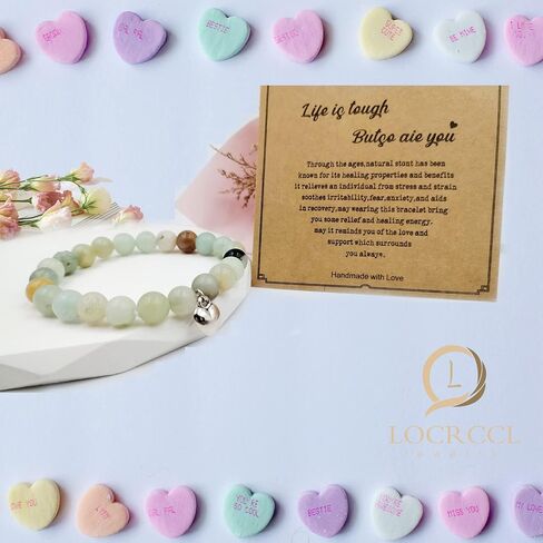 Locrccl Get Well Soon Gifts Bracelet for women Natural Stone Healing Relaxation Bracelets Best Stress Relief Jewelry Gifts in Saudi Arabia