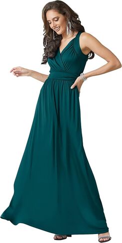 KOH KOH Womens Long Sleeveless Flowy Bridesmaid Cocktail Evening Gown Maxi Dress in Kuwait