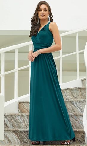 KOH KOH Womens Long Sleeveless Flowy Bridesmaid Cocktail Evening Gown Maxi Dress in Kuwait