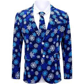 بدلة سترة عيد الميلاد للرجال من uideazone سترة سهرة مطبوعة ثلاثية الأبعاد معطف رياضي لحفلات عيد الميلاد مع ربطة عنق للعشاء والحفلات الراقصة والزفاف in Kuwait