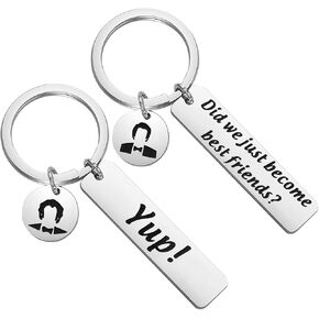 FAADBUK Stepbrothes Inspired Gift Best Friends Keychain Set BFF Gift Did we just become best friends? Yup! in Kuwait