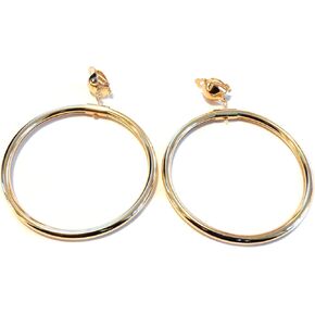 Clip on Earrings Gold Tone Clip Earrings 3 Inch Hoop Earrings in Saudi Arabia