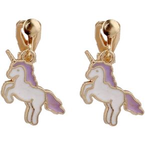 HAPPYAN Fashion Cute Unicorn Shape Clip on Earrings Charm Jewelry Accessory in Kuwait
