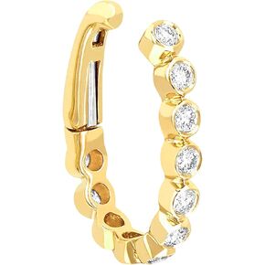 PICKBEAU مشبك غضروف الأذن غير المثقوب على طوق ملفوف - 925 من الفضة الإسترليني 18 قيراط مطلي بالذهب زركونيا مكعب متلألئ متعدد الطبقات أقراط أذن هوجي ذهبية للنساء