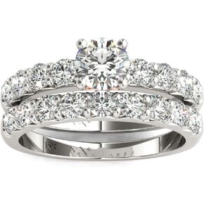 فاريا خاتم زفاف من الذهب الأبيض عيار 14 قيراط سوليتير من الألماس الطبيعي (1.5 قيراط معتمد من هيئة ممارسات التصنيع الجيدة (GH+/SI2-I1+) in Kuwait