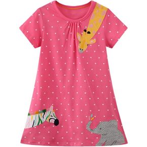 HOMAGIC2WE Toddler Girl Casual Dress Kids Short Sleeve Cotton Basic Dresses for Leggings in Kuwait