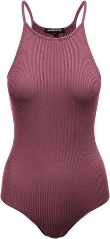 بدلة HATOPANTS النسائية ذات الرقبة على شكل حرف V Racerback بدون أكمام بدون أكمام، قطعة علوية مضلعة من القطن in Kuwait
