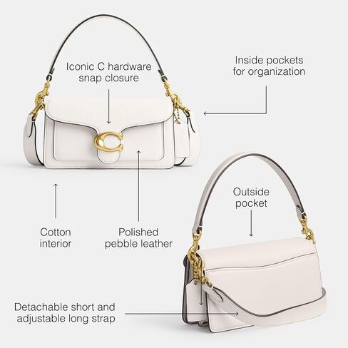 COACH Polished Pebble Leather Tabby Shoulder Bag 20, Chalk in Kuwait