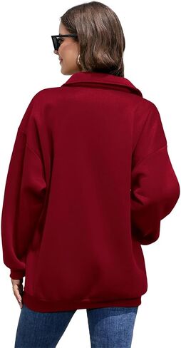 Amoretu Womens Sweatshirts Oversized Half Zip Long Sleeve Pullover in Saudi Arabia