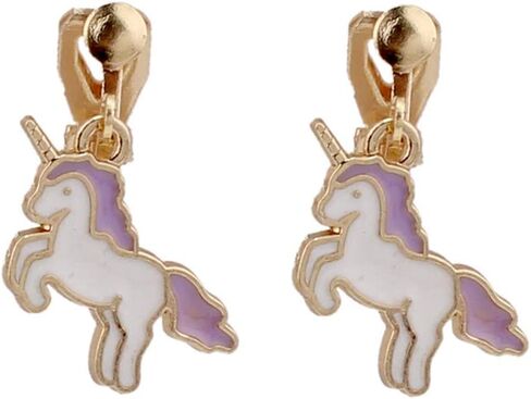HAPPYAN Fashion Cute Unicorn Shape Clip on Earrings Charm Jewelry Accessory in Kuwait
