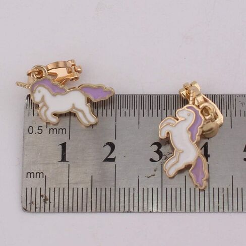 HAPPYAN Fashion Cute Unicorn Shape Clip on Earrings Charm Jewelry Accessory in Kuwait