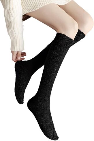 جوارب طويلة للركبة للنساء والفتيات من الصوف المرجاني السميك الدافئ الناعم للشتاء in Kuwait