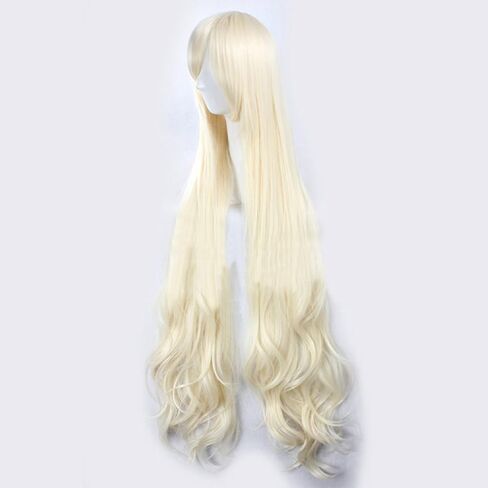 (Light Blonde) - Angelaicos Women's Braids Prestyled Party Costume Cosplay Wigs Long Light Blonde in Kuwait