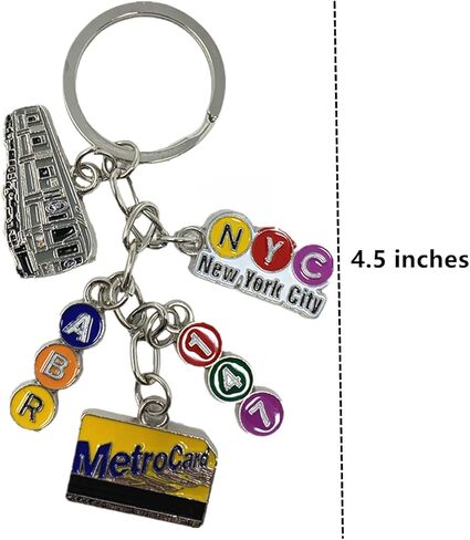 TSY TOOL 12 قطعة MTA معدنية لمترو أنفاق مدينة نيويورك سلسلة مفاتيح 5 ساحرة، محطة قطار بطاقة مترو NYC سلسلة مفاتيح تذكارية in Kuwait