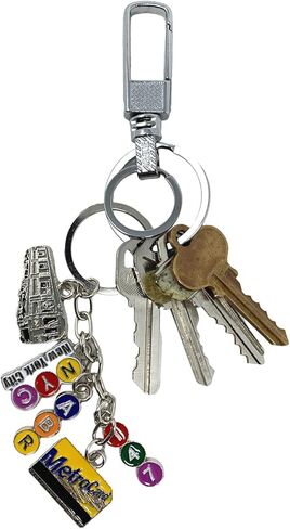 TSY TOOL 12 قطعة MTA معدنية لمترو أنفاق مدينة نيويورك سلسلة مفاتيح 5 ساحرة، محطة قطار بطاقة مترو NYC سلسلة مفاتيح تذكارية in Kuwait