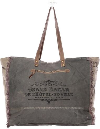 Myra Bag Floral Upcycled Canvas & Cowhide Weekender Bag S-1142 in Saudi Arabia