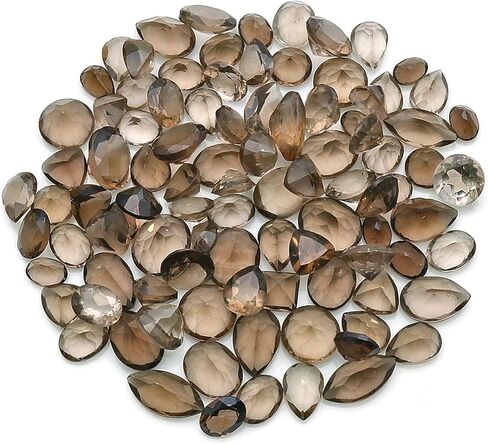 Wholesale 50 + Carats Mix Smokey Topaz, Loose Faceted Stones, Smokey Topaz Mix, AAAmazing Cut and Quality, Mix Gems, Mixed Gemstone, COA from Gem Mart USA in Kuwait