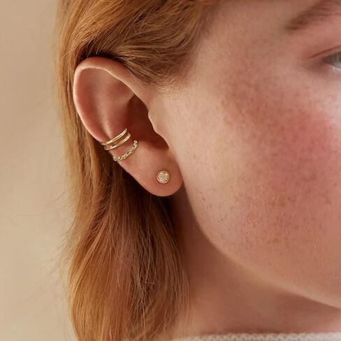 ZOERAY 6 قطع من أقراط الأذن للنساء مطلية بالذهب عيار 14 قيراط بدون ثقب الأذن ومشابك الغضروف أقراط وهمية للفتيات المراهقات هدايا عيد الحب أقراط هدية in Kuwait
