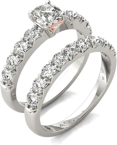 فاريا خاتم زفاف من الذهب الأبيض عيار 14 قيراط سوليتير من الألماس الطبيعي (1.5 قيراط معتمد من هيئة ممارسات التصنيع الجيدة (GH+/SI2-I1+) in Kuwait