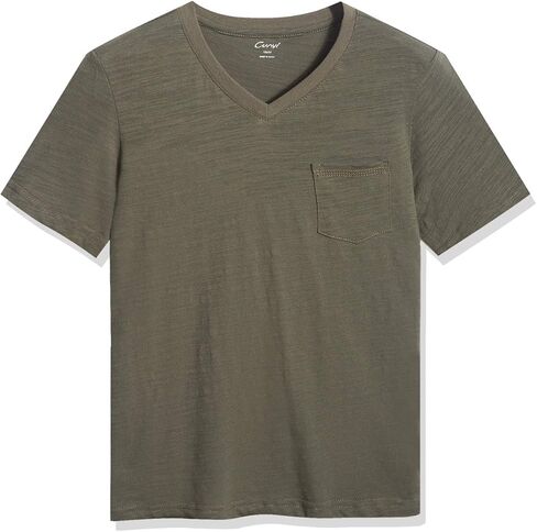 تي شيرت صيفي سادة بأكمام قصيرة وجيب على شكل حرف V من CUNYI للأولاد الصغار in Kuwait