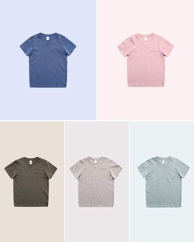 تي شيرت صيفي سادة بأكمام قصيرة وجيب على شكل حرف V من CUNYI للأولاد الصغار in Kuwait