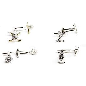 MRCUFF Golf Ball Clubs Bag 4 Pairs Cufflinks in a Presentation Gift Box & Polishing Cloth in Kuwait