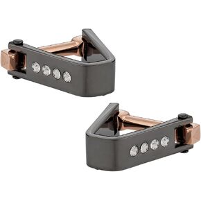 Crystal Cufflinks Gunmetal with Travel Presentation Gift Box in Saudi Arabia