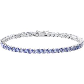 سوار تنس تنزانيت على شكل ماركيز من مجموعة Dazzlingrock مصنوع من الفضة الإسترليني عيار 925