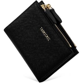 Sunwel Fashion Small Wallet Compact Crosshatch Vagen Leather Double Zippers Wallet for Women with Card Holder ID Window Coin Purse (PURPLE)