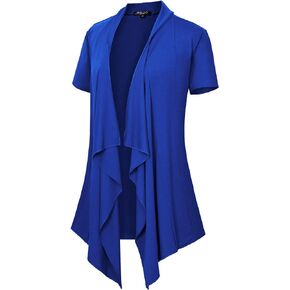 Women's Short Sleeve Draped Open Front Cardigan Lightweight Summer Vest for Women