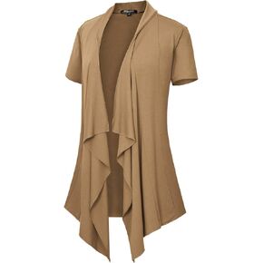 Women's Short Sleeve Draped Open Front Cardigan Lightweight Summer Vest for Women in Kuwait