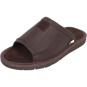 شبشب صنادل STAHL للرجال، منزلق جلدي، إسفنج عالي الكثافة، نعل مضاد للانزلاق، للاستخدام الداخلي والخارجي المعتدل. in Kuwait