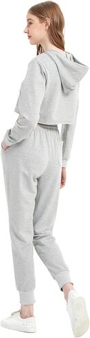 طقم بدلة رياضية نسائية من Anna-Kaci سويت شيرت بقلنسوة وسروال رياضي برباط طقم ركض مدبب للنساء قطعتين in Saudi Arabia