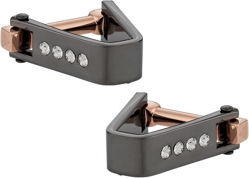 Crystal Cufflinks Gunmetal with Travel Presentation Gift Box in Saudi Arabia