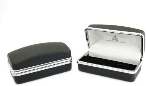Crystal Cufflinks Gunmetal with Travel Presentation Gift Box in Saudi Arabia
