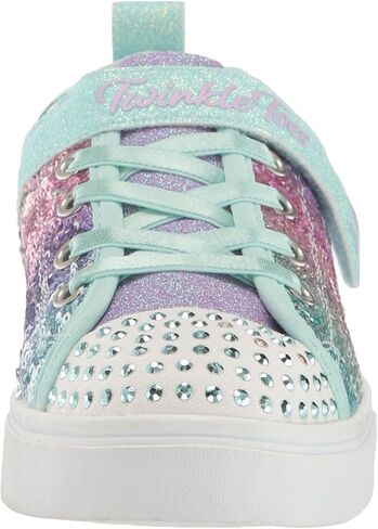 Skechers Kids Girls Twinkle Sparks-Sequin Flash Sneaker, Light Blue/Multi, 8 Toddler in Saudi Arabia