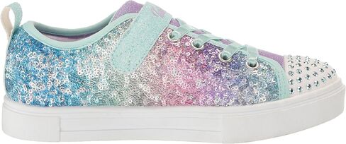 Skechers Kids Girls Twinkle Sparks-Sequin Flash Sneaker, Light Blue/Multi, 8 Toddler in Saudi Arabia