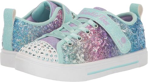 Skechers Kids Girls Twinkle Sparks-Sequin Flash Sneaker, Light Blue/Multi, 8 Toddler in Saudi Arabia