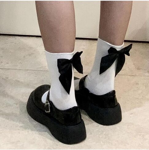 SHENHE Women's Bow Decor Crew Socks Soft Cute Dress Socks Boots Socks Breathable Socks in Saudi Arabia