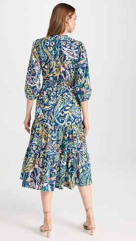 Shoshanna Women's Sunny Printed V-Neck Midi Dress in Saudi Arabia