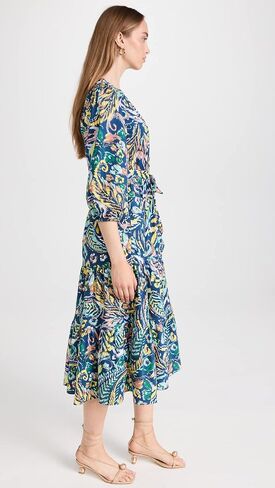 Shoshanna Women's Sunny Printed V-Neck Midi Dress in Saudi Arabia