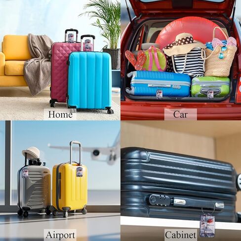 EKOBLA معرف علامة الأمتعة لوحة زيتية منظر الشارع لباريس الفرنسية بناء حماية الخصوصية ملصق حقيبة السفر لأمتعة الحقائب، قطعة واحدة من علامات الأمتعة مع حلقة من الفولاذ المقاوم للصدأ وبطاقة هوية الاسم in Kuwait