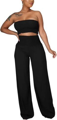 JTNFairy 2 قطعة ملابس نسائية قابلة للتمدد بدون أكمام بلون واحد Bodycon كاجوال قطع علوية صديرية دائرية وسراويل ساق مضيئة مجموعات أزرق سماوي in Kuwait