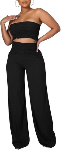 JTNFairy 2 قطعة ملابس نسائية قابلة للتمدد بدون أكمام بلون واحد Bodycon كاجوال قطع علوية صديرية دائرية وسراويل ساق مضيئة مجموعات أزرق سماوي in Kuwait