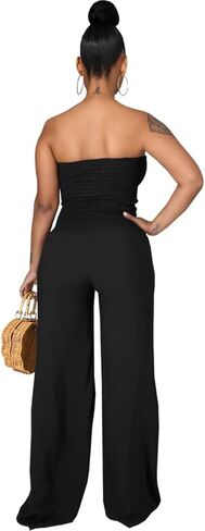 JTNFairy 2 قطعة ملابس نسائية قابلة للتمدد بدون أكمام بلون واحد Bodycon كاجوال قطع علوية صديرية دائرية وسراويل ساق مضيئة مجموعات أزرق سماوي in Kuwait