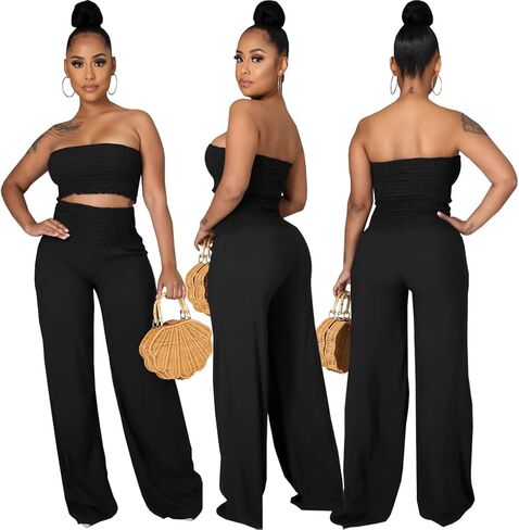 JTNFairy 2 قطعة ملابس نسائية قابلة للتمدد بدون أكمام بلون واحد Bodycon كاجوال قطع علوية صديرية دائرية وسراويل ساق مضيئة مجموعات أزرق سماوي in Kuwait