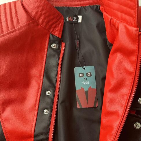 HIMJOK Halloween Red Leather Thriller Jacket for Adults Impersonator -Michael Style XS-3XL in Saudi Arabia