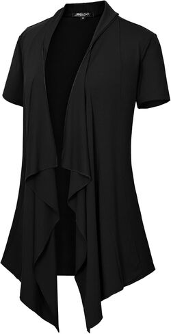 Women's Short Sleeve Draped Open Front Cardigan Lightweight Summer Vest for Women in Saudi Arabia