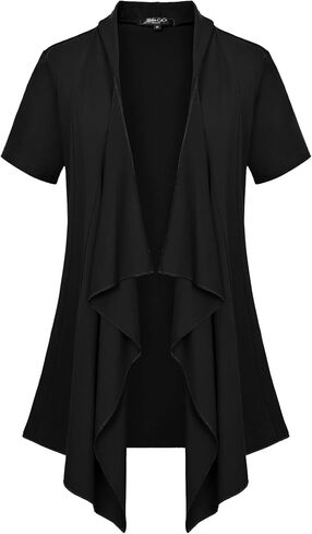 Women's Short Sleeve Draped Open Front Cardigan Lightweight Summer Vest for Women in Saudi Arabia