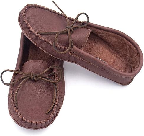 surell - Men's Soft Sole Buffalo Leather Moccasin Slipper - Cozy Comfortable Indoor Footwear (Burgundy) in Saudi Arabia